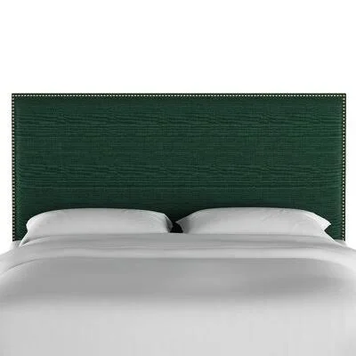 Thurston Upholstered Panel Headboard Alcott Hill Size: King - Color: Green, Upholstery: Dark Green