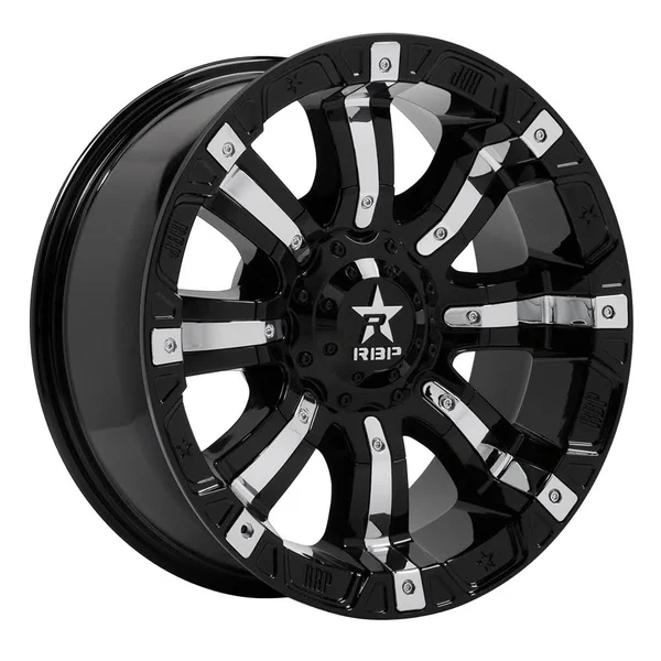 RBP 94R-2090-50-12BP 94R Wheel - Black - Chrome Inserts