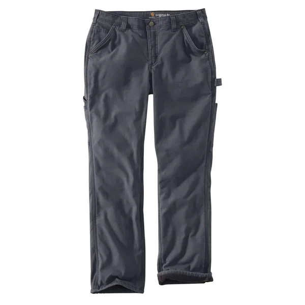 Carhartt Women's Original Fit Fleece Lined Crawford Pant (12 Tall Coal)