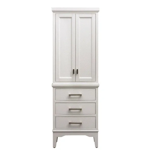 Home Decorators Collection Manor Grove 22 in. W x 15 in. D x 65 in. H Bathroom Linen Cabinet in White