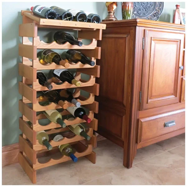 Wooden Mallet 12 Bottle Dakota Wine Rack Medium Oak