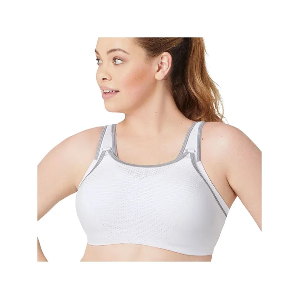 Women's Glamorise Elite Adjustable Underwire Sports Bra - Size 34G - White