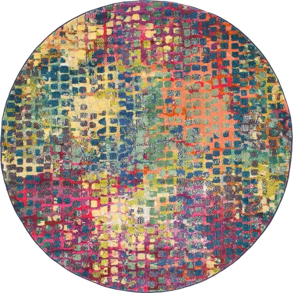 Unique Loom Chromatic Multi 6 ft Round Area Rug