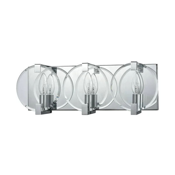 Elk Lighting 81341/3 Clasped Glass 3 Light Vanity in Polished Chrome
