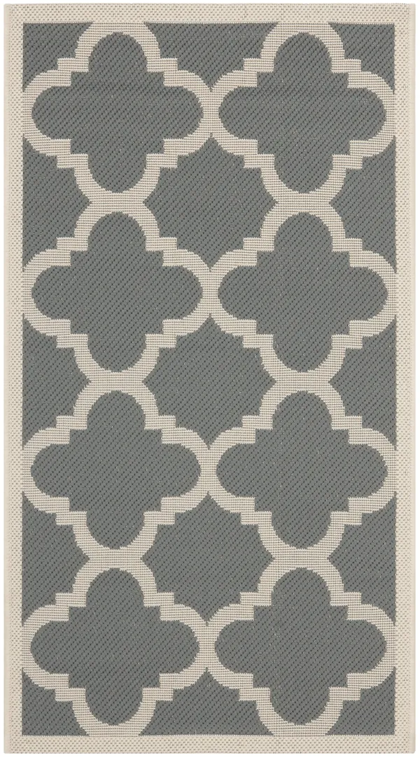 Safavieh Courtyard CY6243-246 Grey - Beige Rug 7&10x22 x 7&10x22 Square