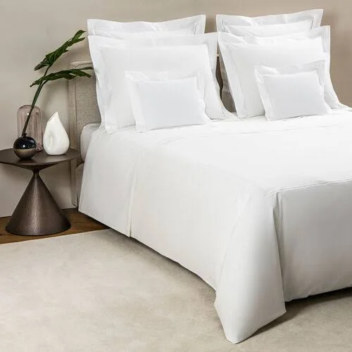 Frette Hotel Classic Duvet Cover - White Cotton - Twin, Bed Linens