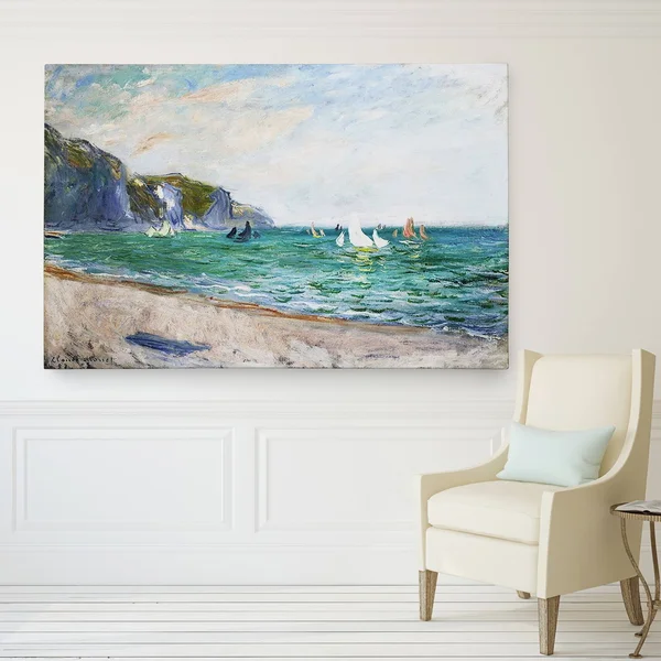 WexfordHome &Sailboats Near The Sea& by Claude Monet Painting Print on Wrapped Canvas - Size: 24x22 H x 36x22 W x 1.5x22 D