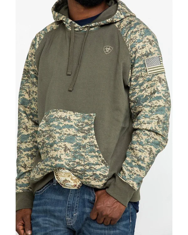 Ariat Men's Digital Camo Patriot Hoodie - Sage
