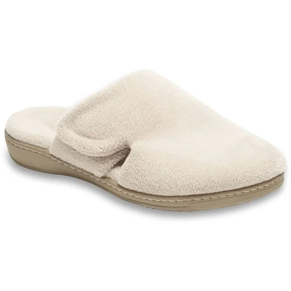 Vionic Terry Mule Slippers - Gemma, Size 8 Medium, Tan