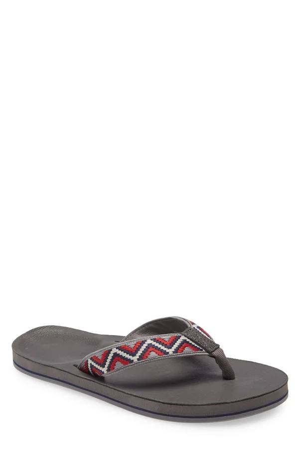 Hari Mari Men's Fields Camino Flip Flop - Unisex 12, Slate/Multi