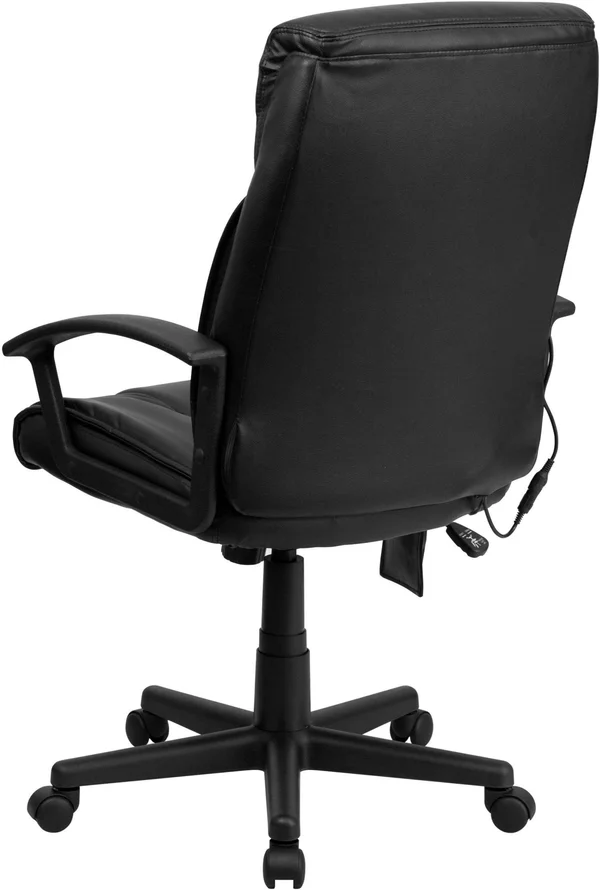 Flash Furniture High Back Massaging Leather Executive Office Chair - Black