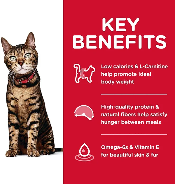 Hill&s Science Diet Dry Cat Food, Adult, Light for Weight Management, Chicken Recipe
