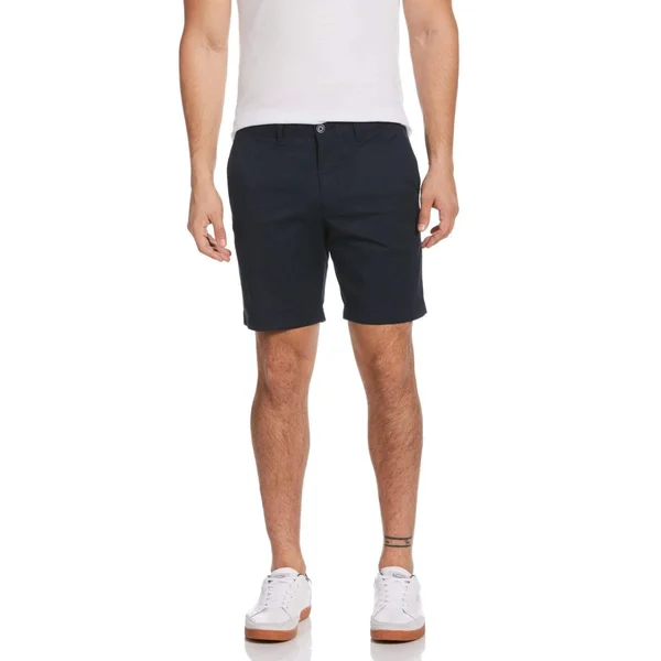 Original Penguin Men's Micro Twill Slim Fit Shorts in Dark Sapphire Blue, Size 36, Cotton/Elastane