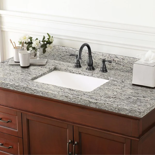 Cahaba CAVT0209 49x22 x 22x22 Santa Cecilia Granite Vanity Top & 8x22 Spread