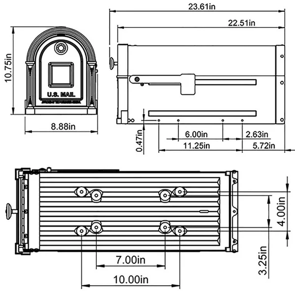 Gibraltar Mailboxes Garrison Large, Steel, Post Mount Mailbox, Venetian Bronze
