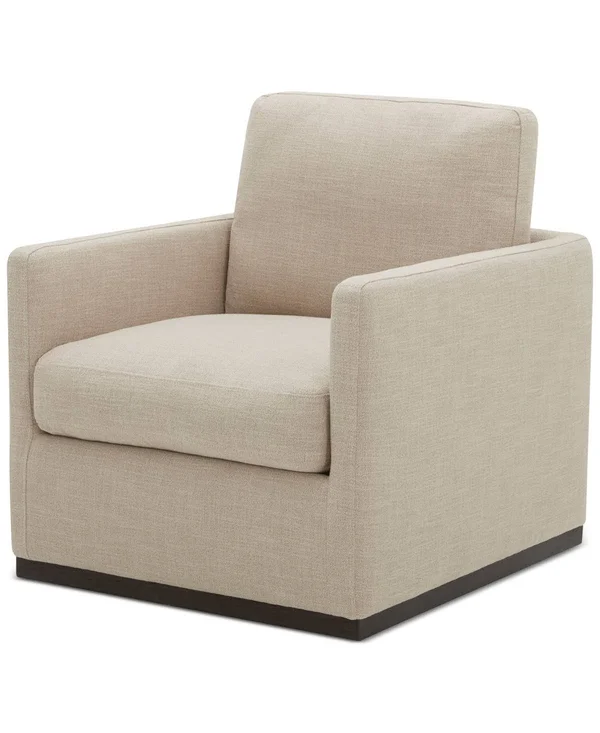 Joud Fabric Accent Swivel Chair - Flax Tan