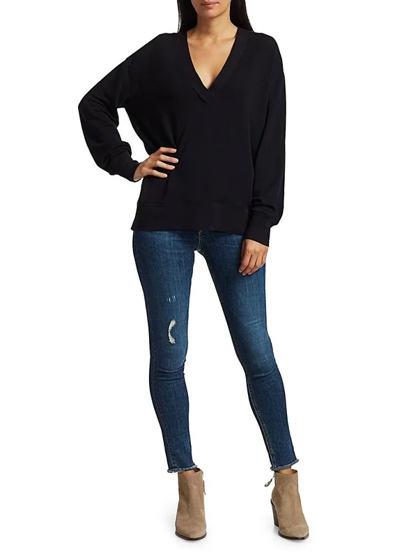 Rag & Bone Women's Flora V-Neck Pullover - Heather Grey - Size Medium