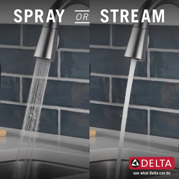 Delta 9982T-DST Emmeline Pull-Down Bar/Prep Faucet with On/Off Touch - Lumicoat Chrome