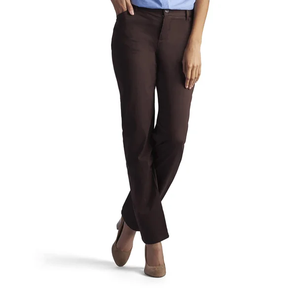 Petite Lee Relaxed Fit Straight Leg Chestnut Twill Pants - Short Roasted Chestnut