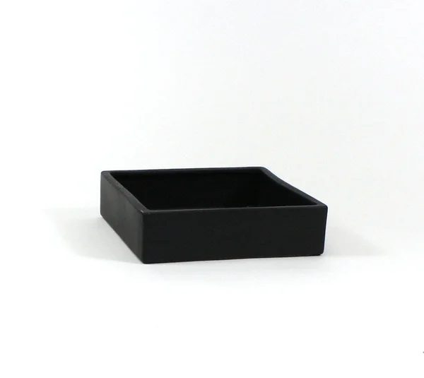 WGV International Low Square Ceramic Block Table Vase - Black