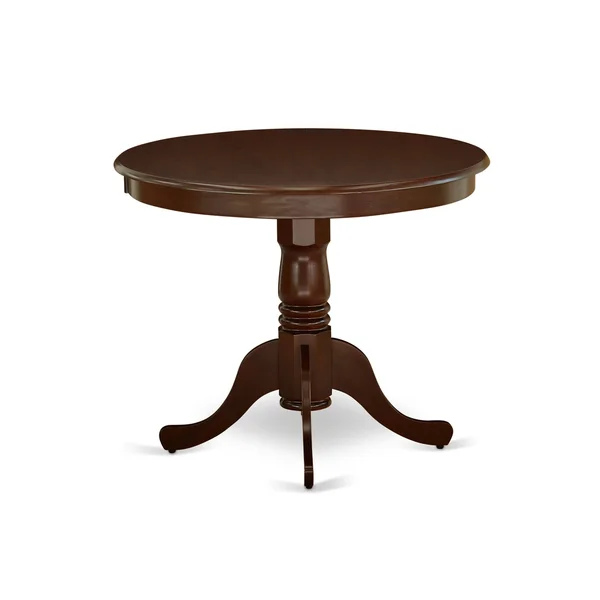 East West Furniture Anip5-mah-w 5pc Round 36 inch Kitchen Table and 4 Wood Seat Dining Chairs
