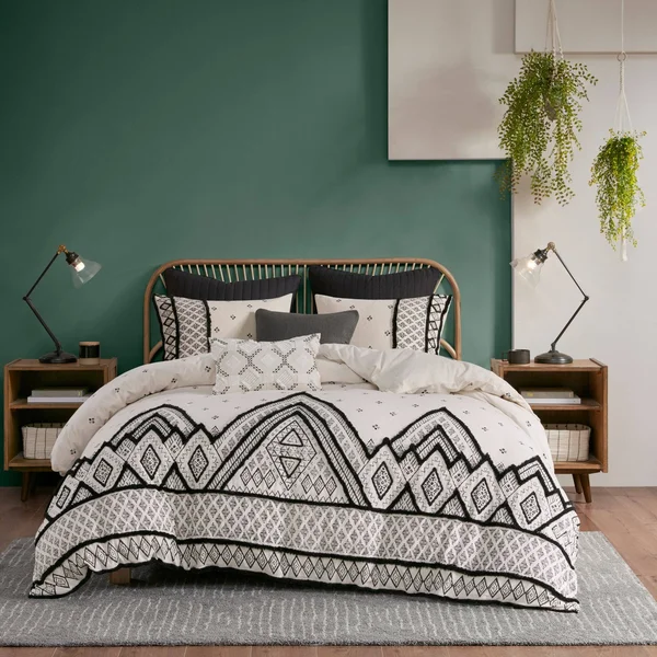 INK+IVY Marta 3 Piece Flax and Cotton Blended Full/Queen Comforter Set in Blush