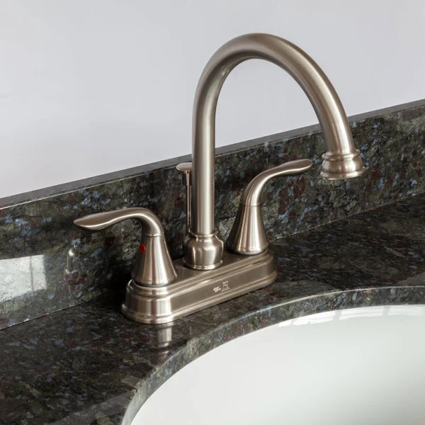 LessCare Newport 31W Vanity and Blue Butterfly Granite Top with 4 in. Spread and Faucet
