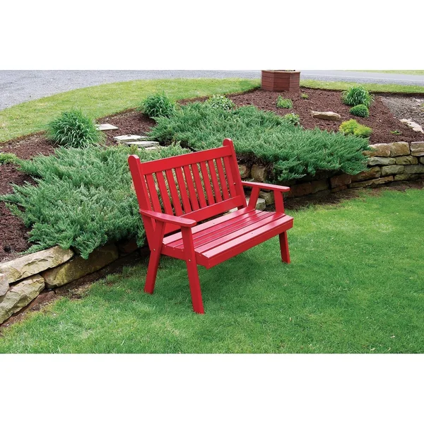 Pine 5' Traditional English Garden Bench - Caribbean Blue