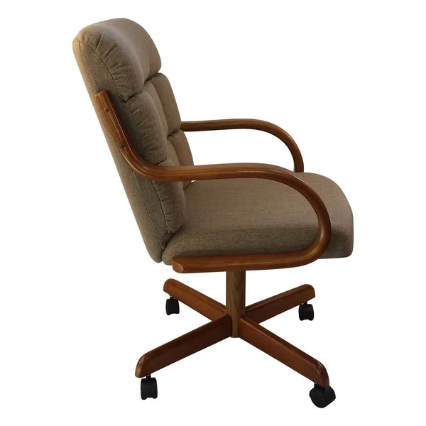 Caster Chair Company Camile Swivel Tilt Caster Arm Chair in Toast Tweed Fabric