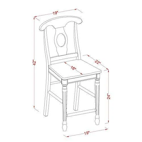 East West Furniture VNKE5-WHI-W 5 Piece High Table and 4 Bar Stools Set
