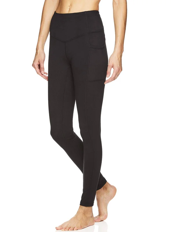 Gaiam Womens Om Solid High Rise Leggings - Black - Large