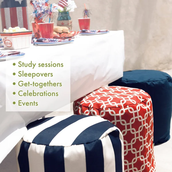 Majestic Home Goods Aruba Pouf - Small, Citrus