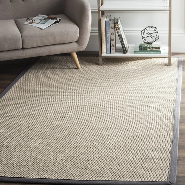 Safavieh Natural Fiber Marble & Dark Grey 6& x 6& Round Rug