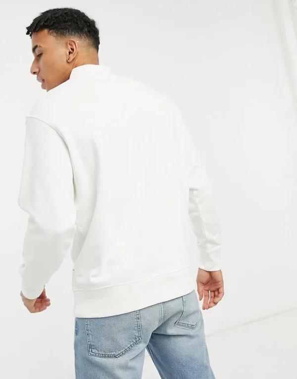 Selected Homme High Neck Sweatshirt in Off White