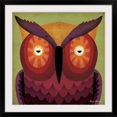 &Owl Wow& by Ryan Fowler Painting Print Great Big Canvas Format: Black Frame - Size: 28x22 H x 28x22 W x 1x22 D