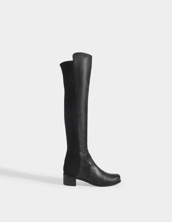 Stuart Weitzman Reserve Leather Over-The-Knee Boots - Black