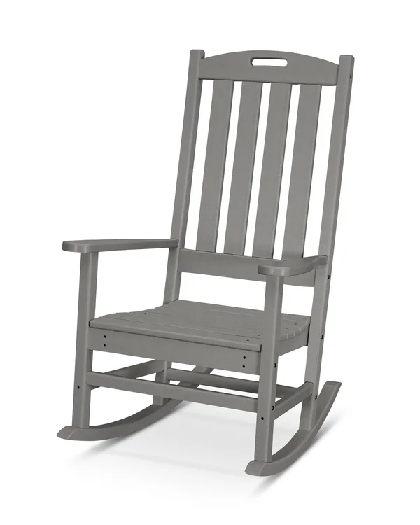 POLYWOOD Nautical Porch Rocking Chair Slate Grey, 27.18 x 45.88 x 34 inches