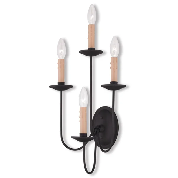 Livex Lighting 4530-04 Heritage 4 Light Black Wall Sconce