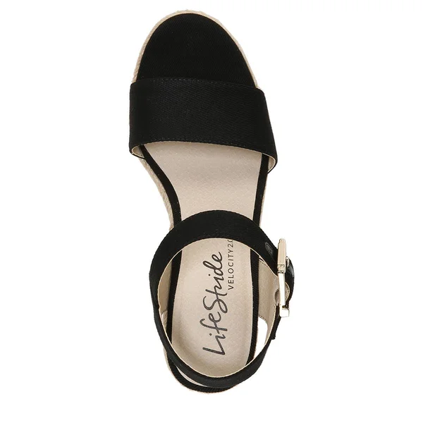 LifeStride Tango 2 Women's Espadrille Wedge Sandals - Size: 8.5 Wide, Blue