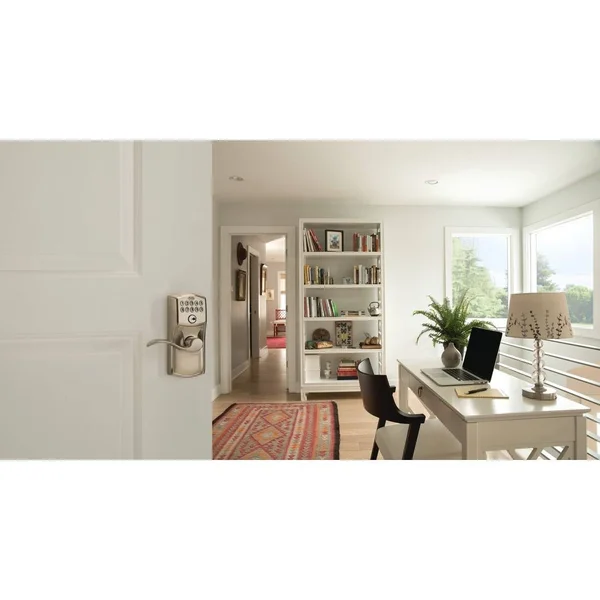 Schlage FE595 CAM/ACC Camelot Keypad Flex-Lock Entry Leverset with Accent Lever