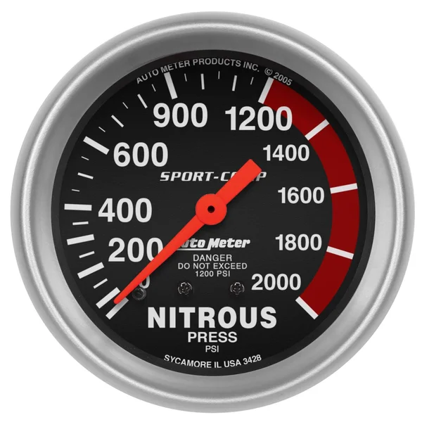 Auto Meter 3428 Sport-Comp Mechanical Nitrous Pressure Gauge