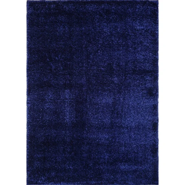 Ladole Rugs Soft Plush Smooth Solid Plain Color Modern Durable Area Rug Carpet for Living Room Bedroom in Navy Blue - 5&3 inch x