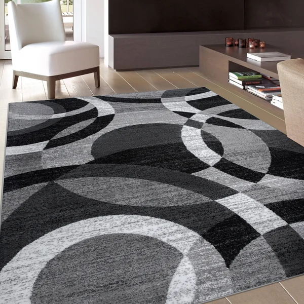 World Rug Gallery Contemporary Modern Circles Area Rug - Multi