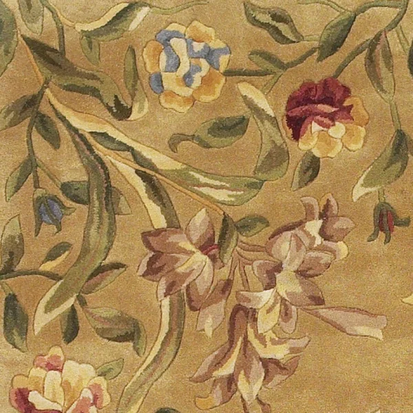 Kas Emerald 9080 Gold Tulip Garden Area Rug - 3&6x22 x 5&6x22