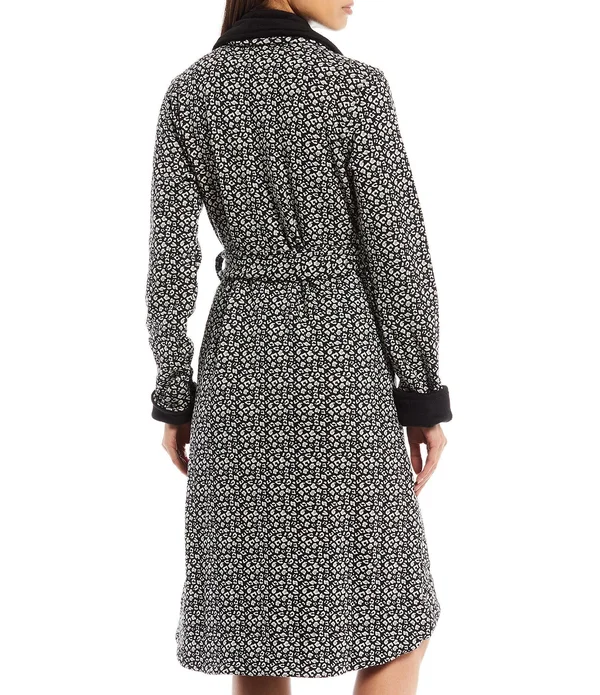 Ugg Duffield II Robe Women's Robe Black/Grey Micro Leopard : SM