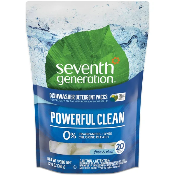 Seventh Generation Natural Automatic Dishwasher Detergent Packs 20 Packets/Pack, 12 PK/CT