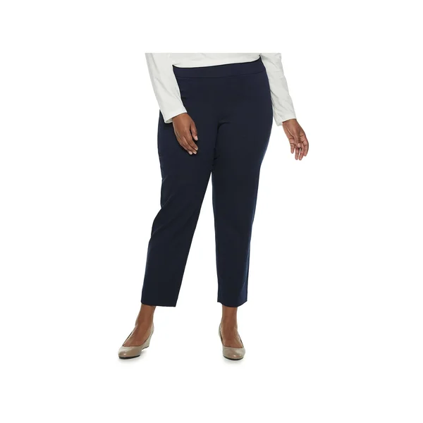 Plus Size Croft & Barrow Effortless Stretch Pull-On Pants, Women's, Size: 16 - Regular, Dark Blue