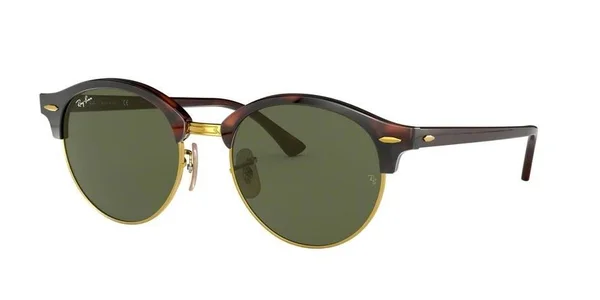 Ray-Ban CLUBROUND RB4246 Round Sunglasses For Unisex - 51-19-145, 990-RED HAVANA