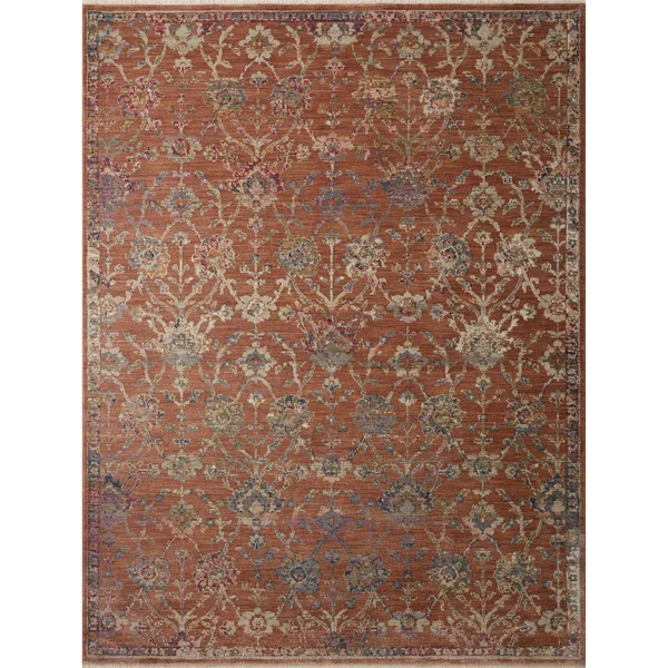 Alexander Home Jewel Fringed Floral Vintage Area Rug - 2&-7x22 x 10& Runner - Navy, Multi