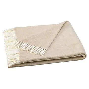 Lands Downunder Italian Herringbone Throw Blanket; Soft Linen
